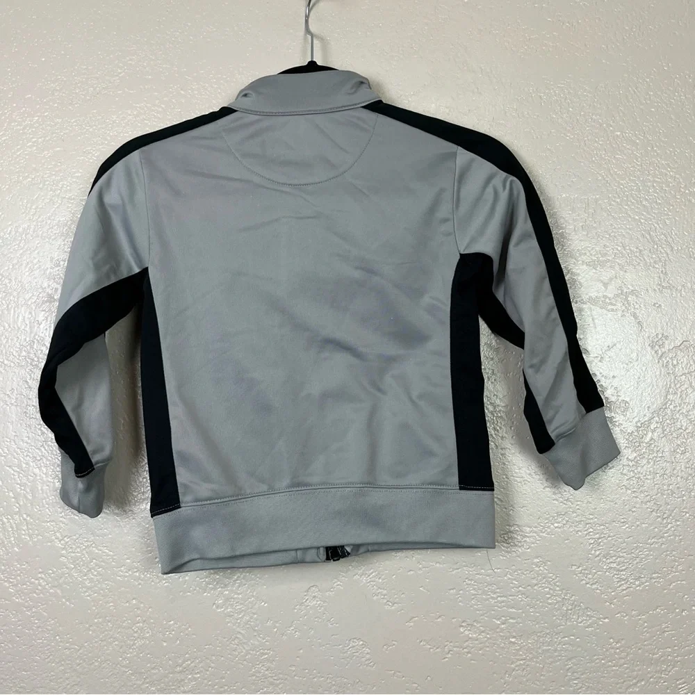 Nike boy long sleeve full‎ zip athletic black gray sweatshirt size 6